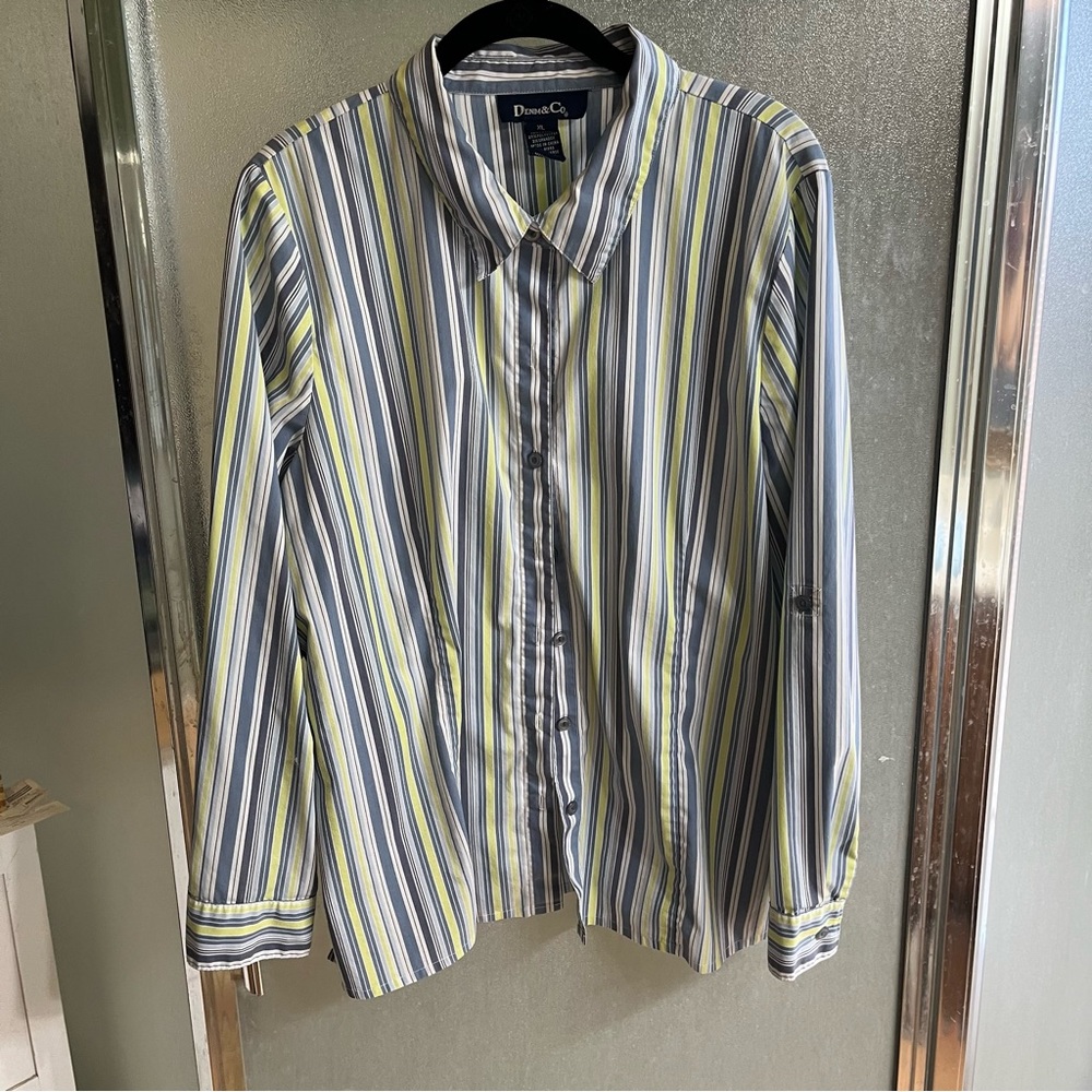 Denim & co stripped blouse